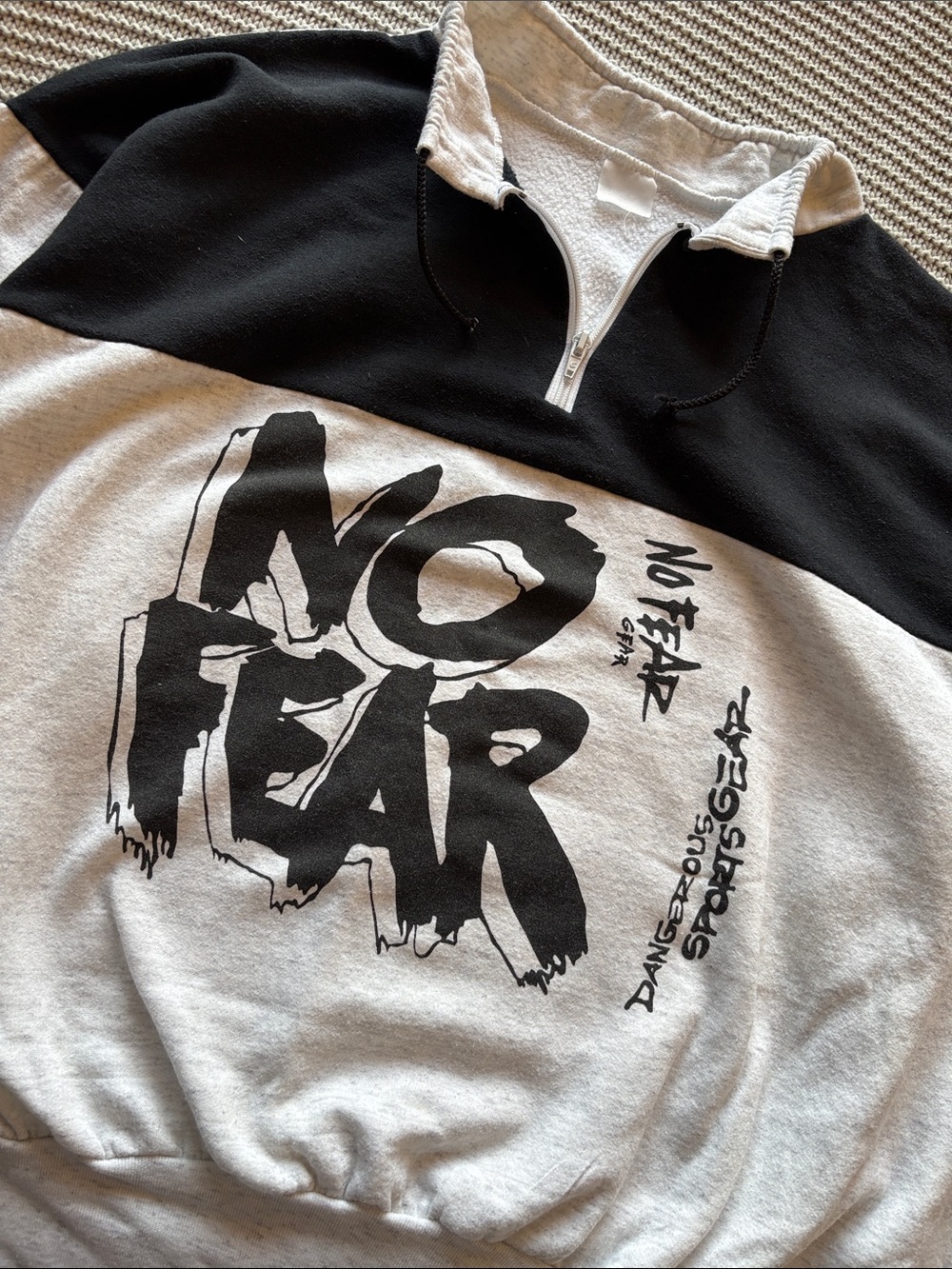 Vintage No Fear Gear Quarter Zip Sweater - Picture 2 of 8